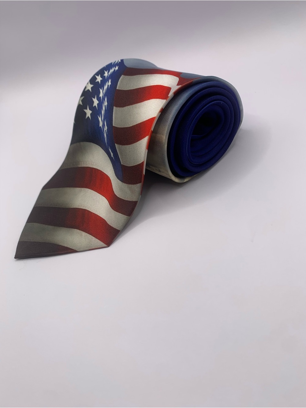 Patriotic Men's Tie in Red, White & Blue American Flag July 4th USA